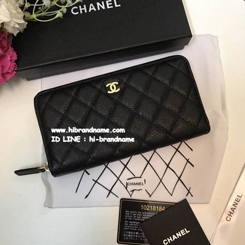Chanel Zippy Carvier in Black With Gold Hardware wallet (