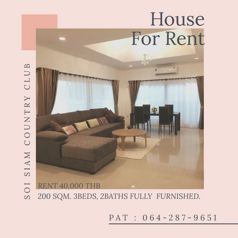 House for rent pattaya soi Siam Country Club 3beds